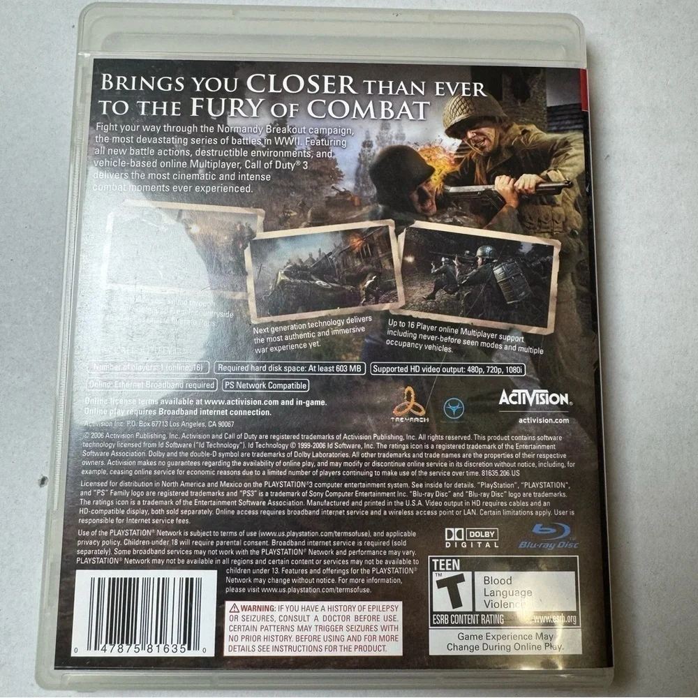Call of Duty 3 - Gold Edition - Playstation 3 Game